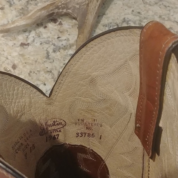 Justin Whiskey Brown Cowboy Boots 9 EE - Picture 7 of 8